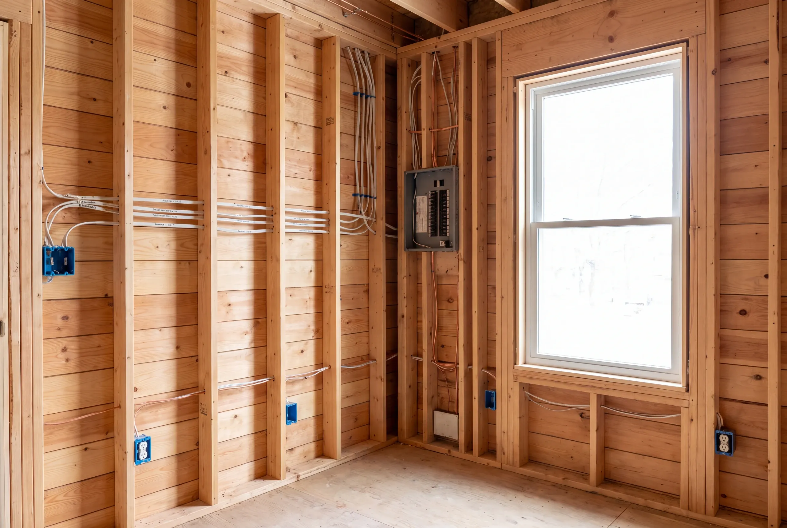 New wiring run through an old Gardiner house without disturbing trim