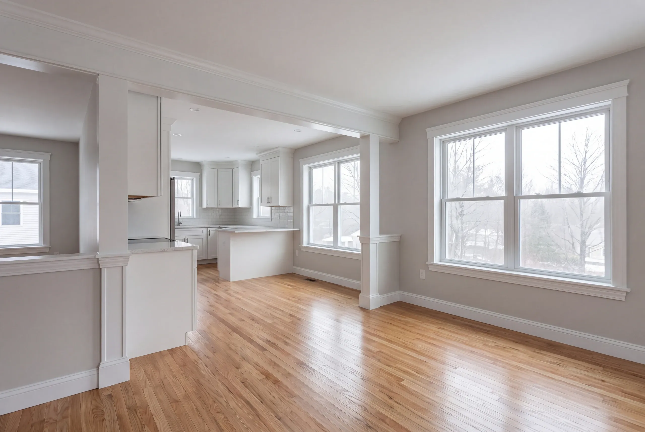 Builder reviewing scope with a homeowner in a Gardiner dining room