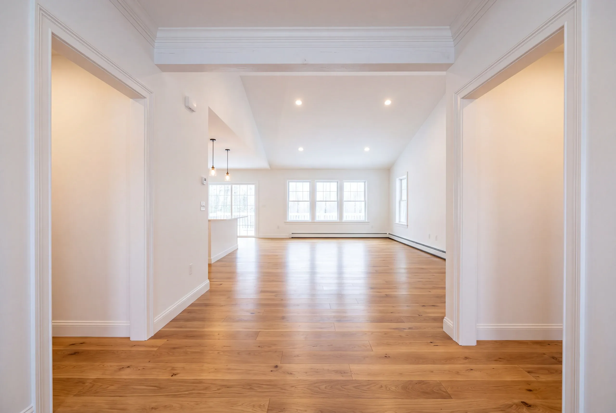 Finished renovated living room in a Gardiner home seen from the hall
