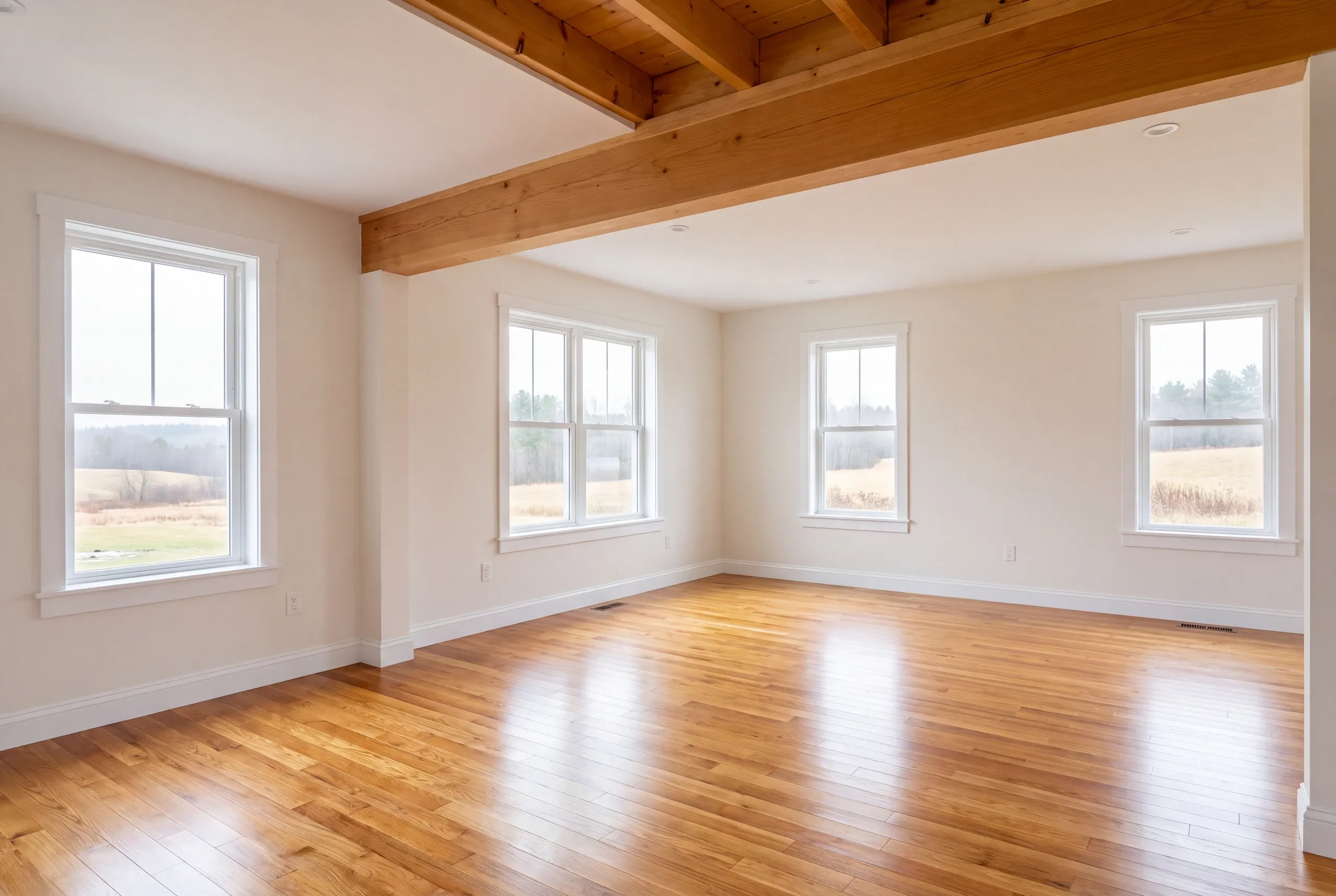Builder comparing renovation scope with a Greene, Maine family