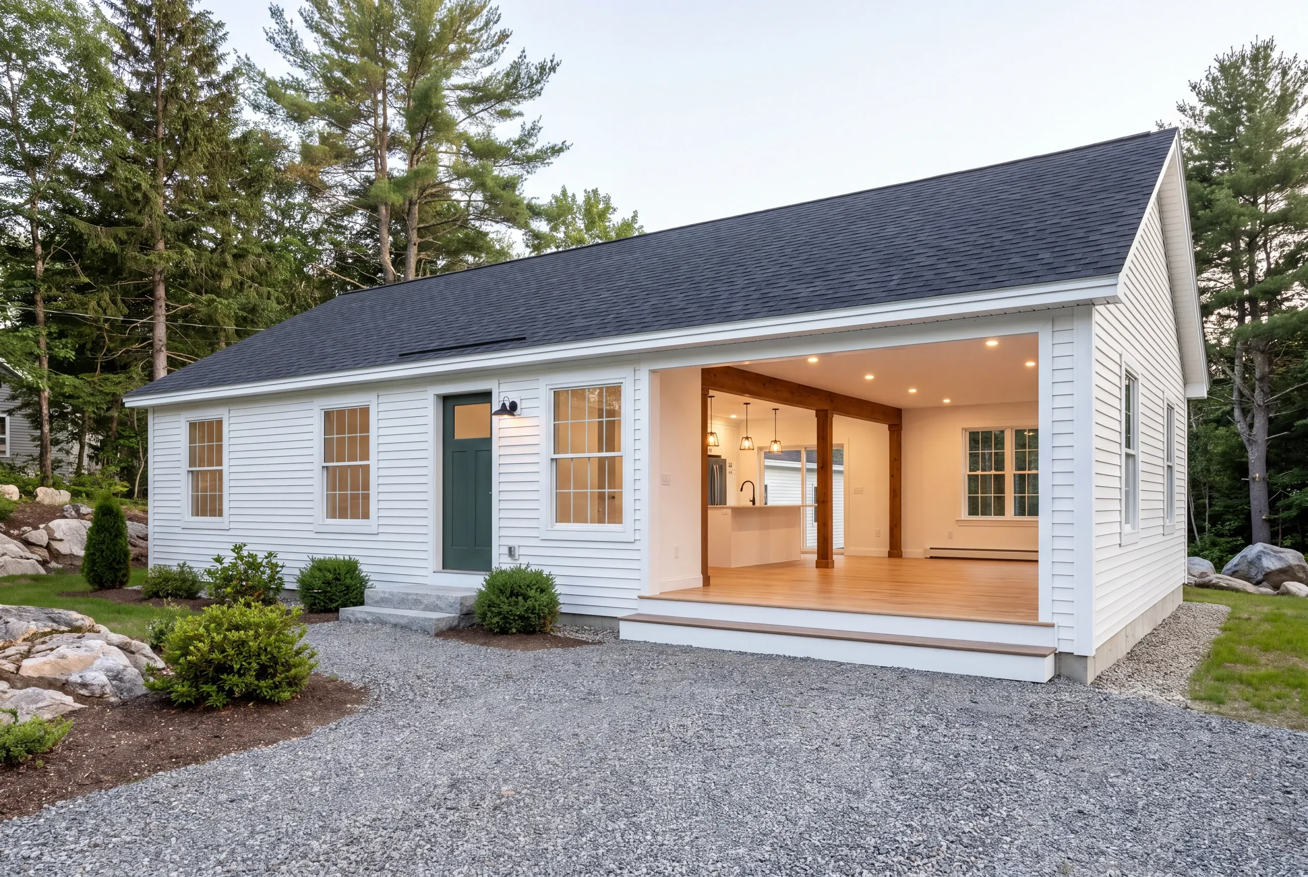 Finished year-round interior in a remodeled Oakland lake house