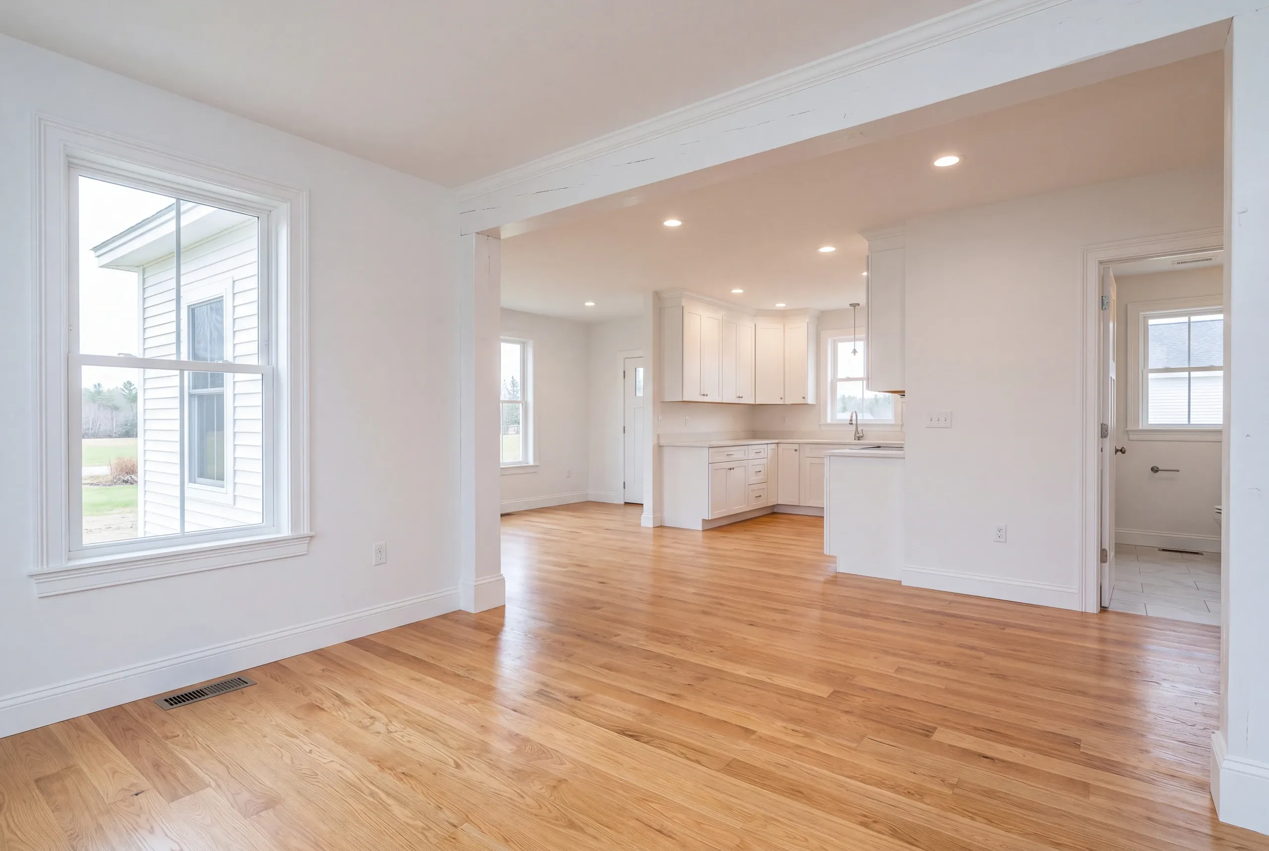 Finished renovated interior in a Palermo, Maine farmhouse