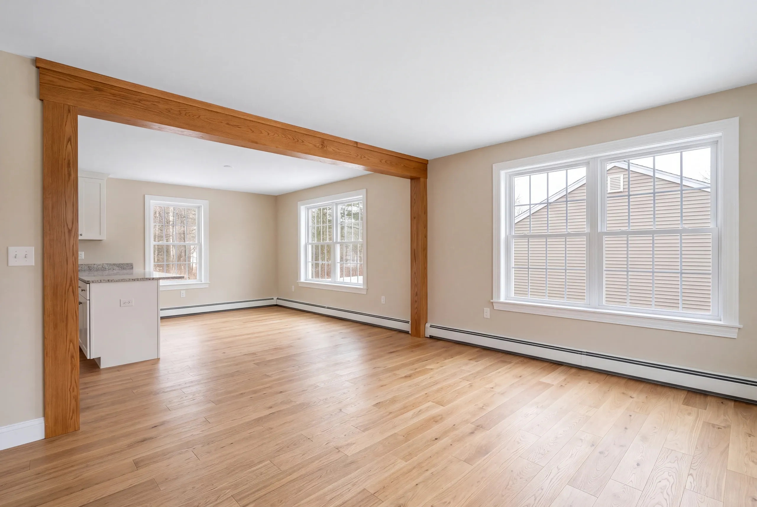 Finished open living space in a remodeled Winslow home