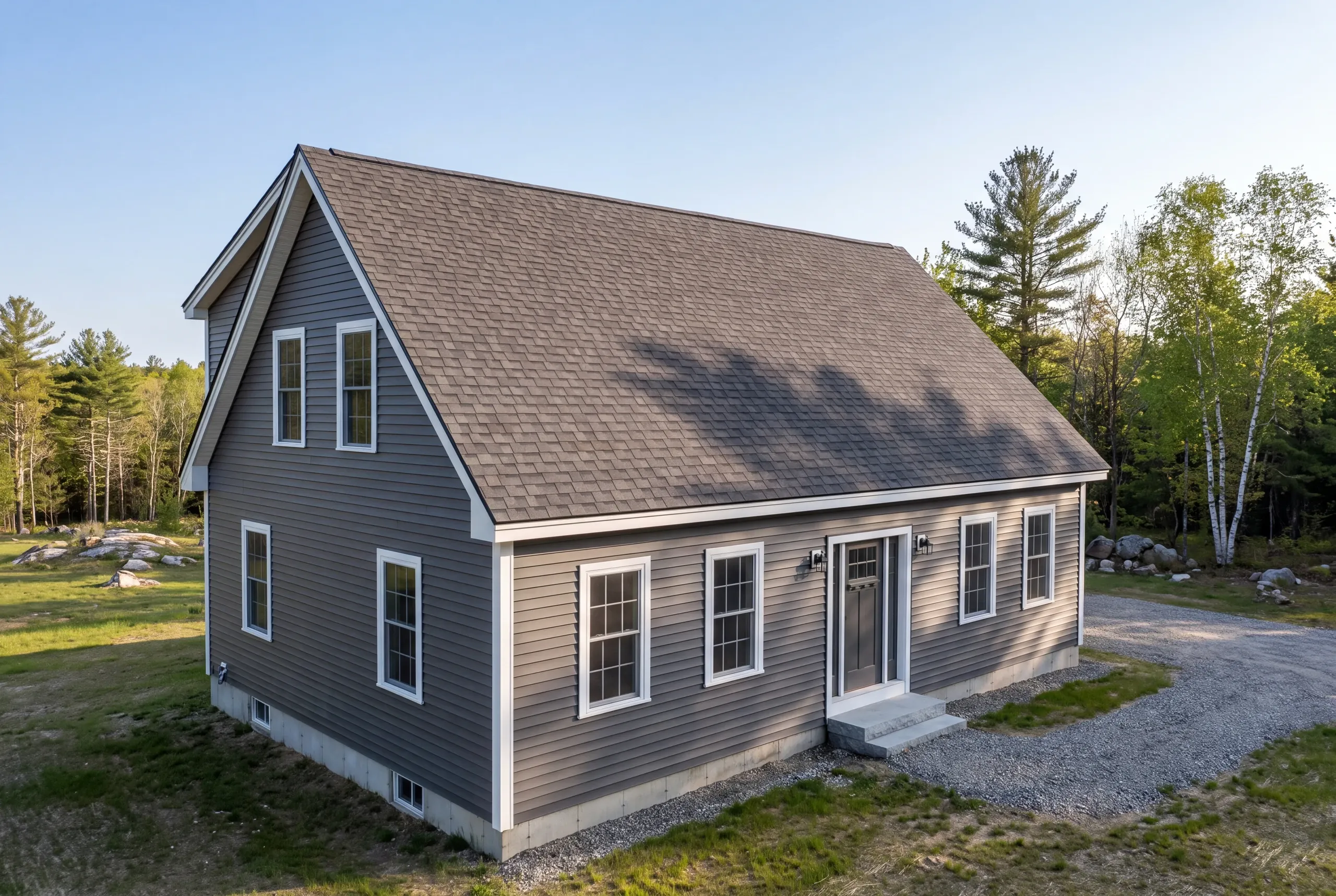 Finished roof on a rural Greene commuter home