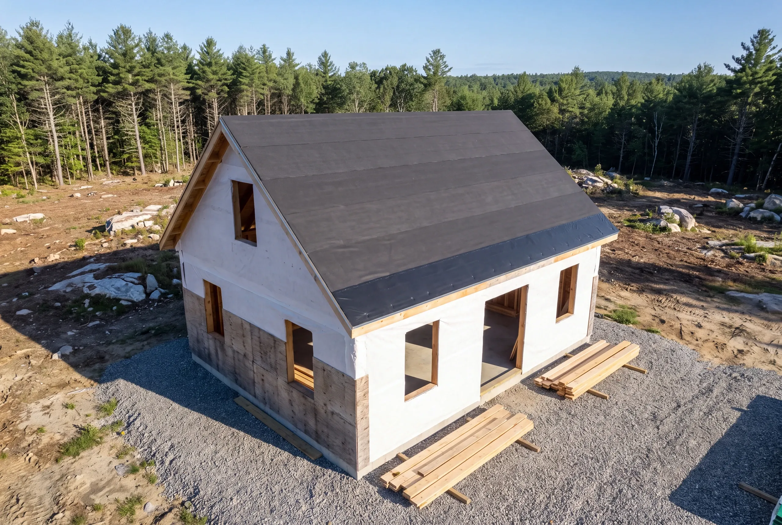 Metal panel roof on an outbuilding at a Palermo homestead