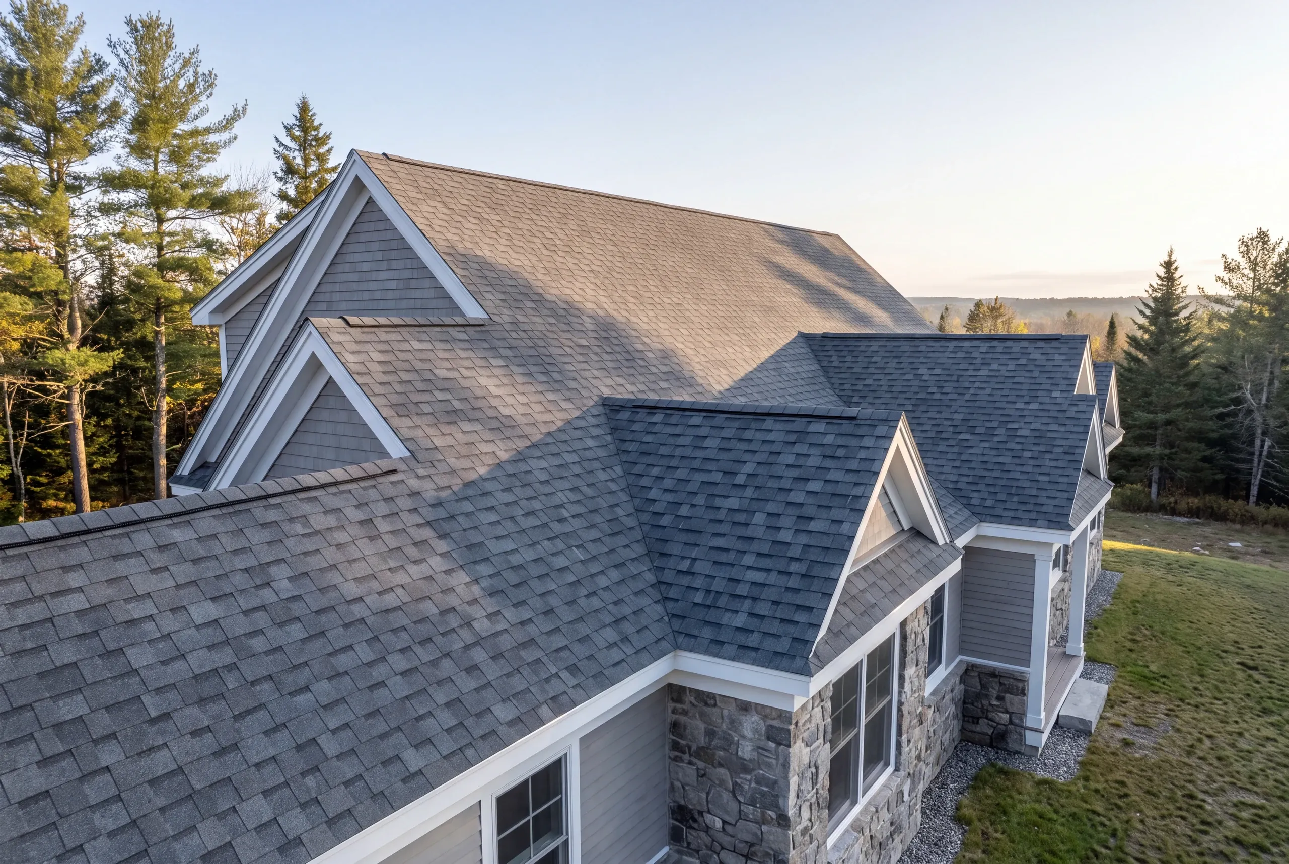 Completed roof on a rural Vassalboro home