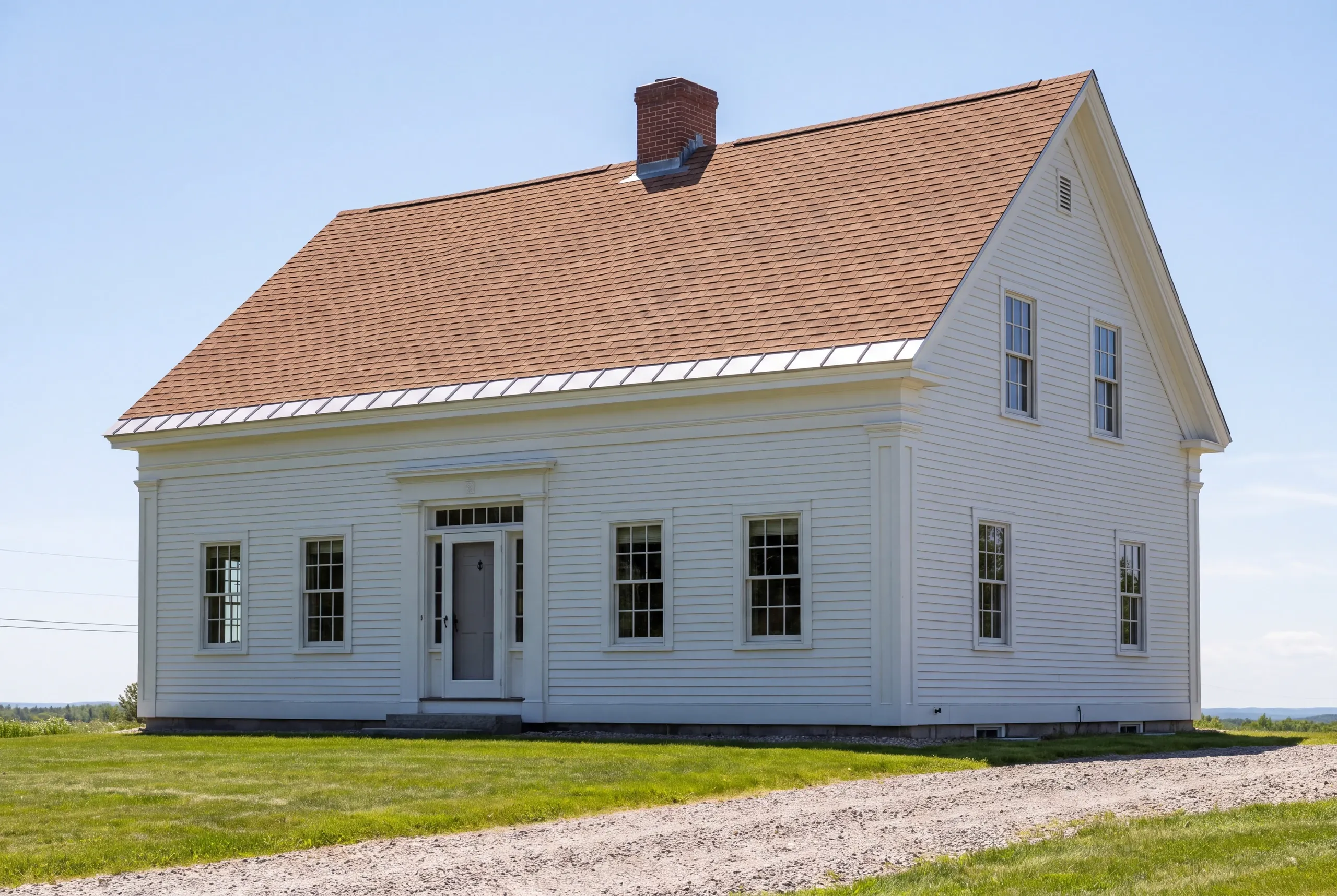 Finished roof on a Route 218 farm property in Whitefield