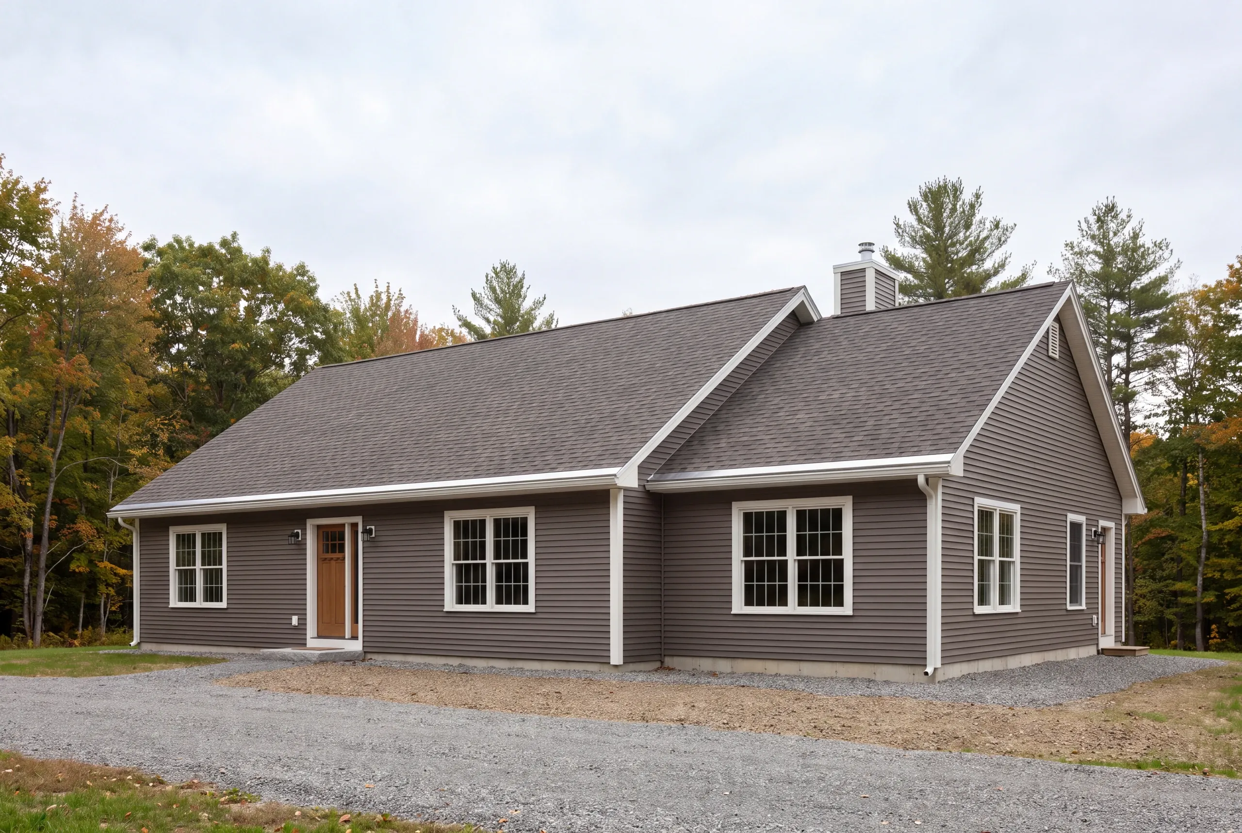 Finished shingle roof on a ranch near the Sebasticook in Winslow