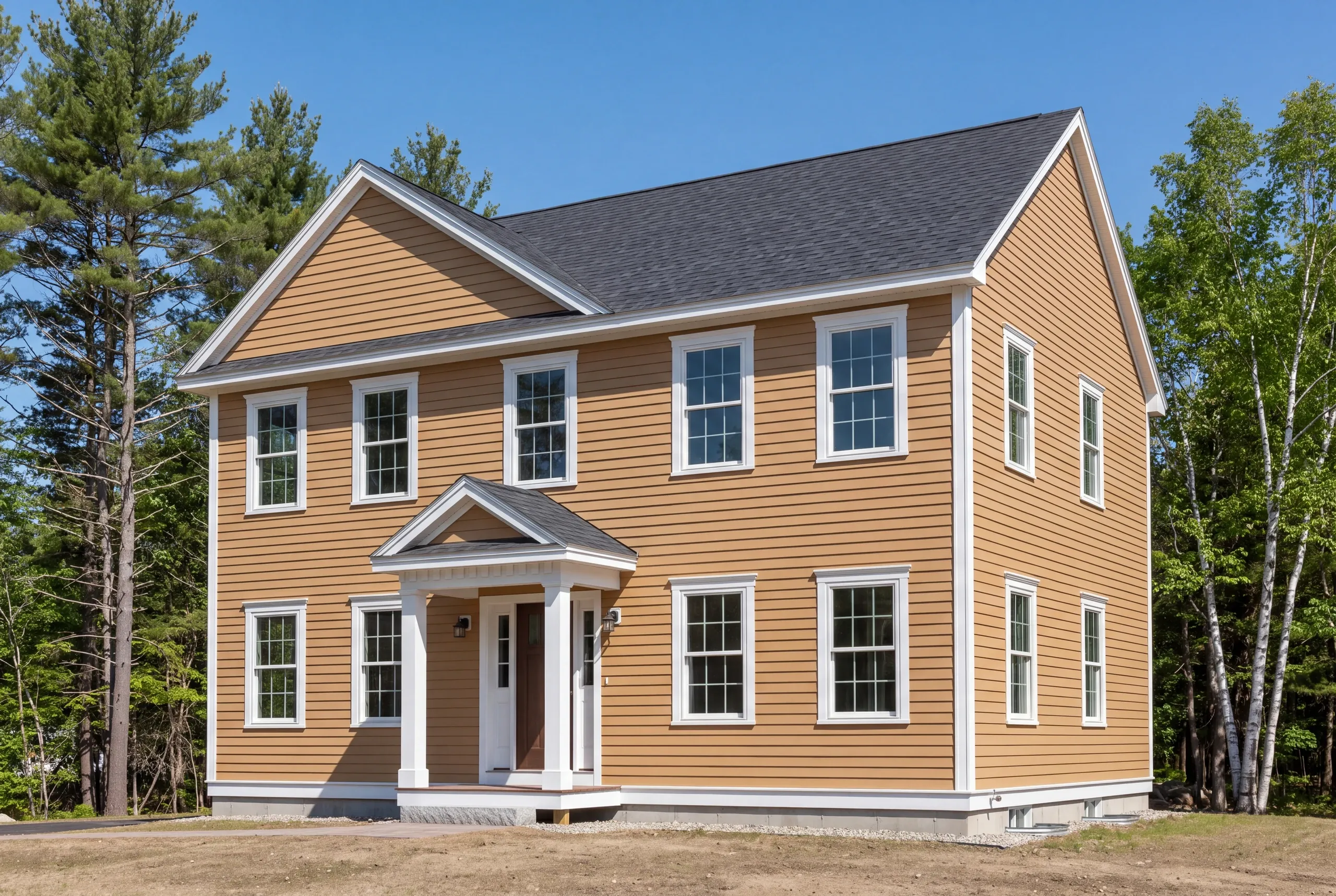 Siding contractor Brunswick, ME working on a coastal home near Casco Bay
