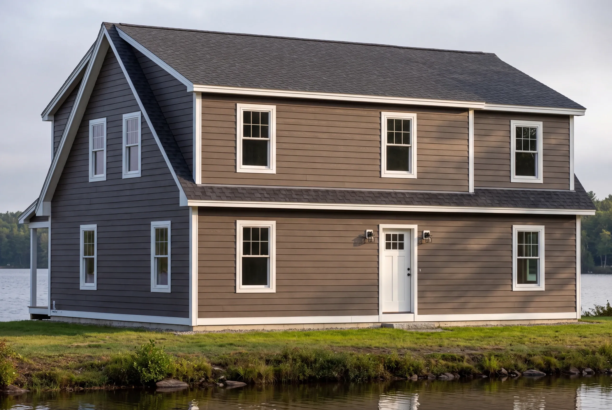 Finished siding on a Three Mile Pond home in China
