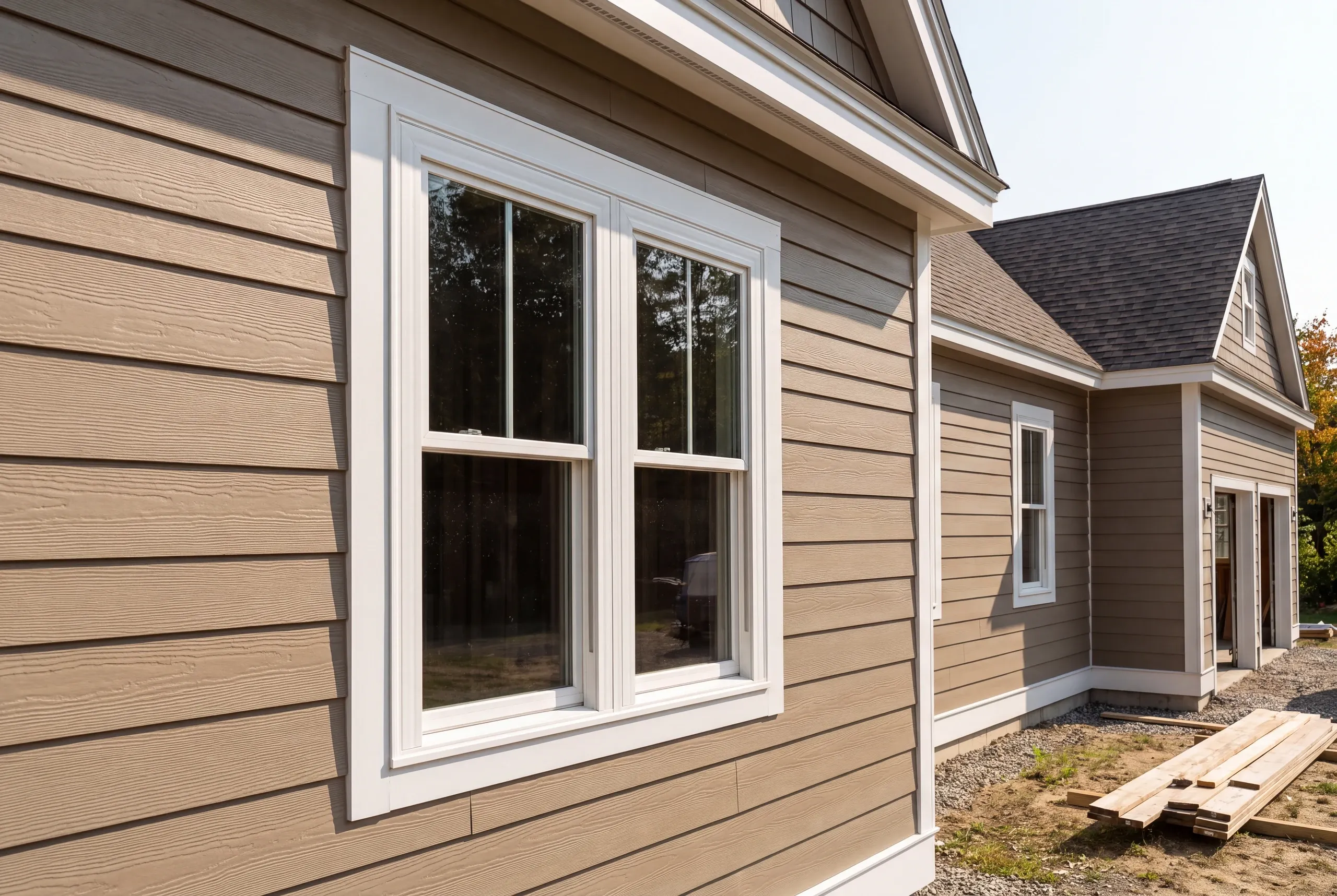 Decorative window trim being replaced on a Fairfield home