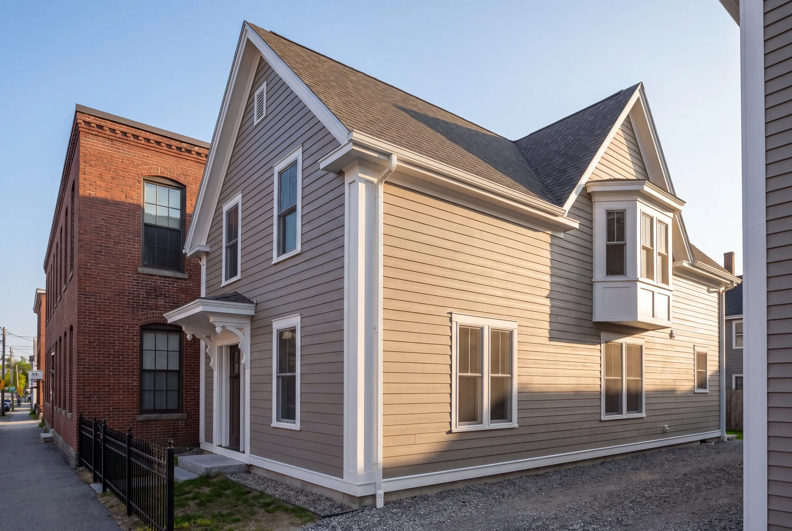New house wrap on a Victorian near Bates College