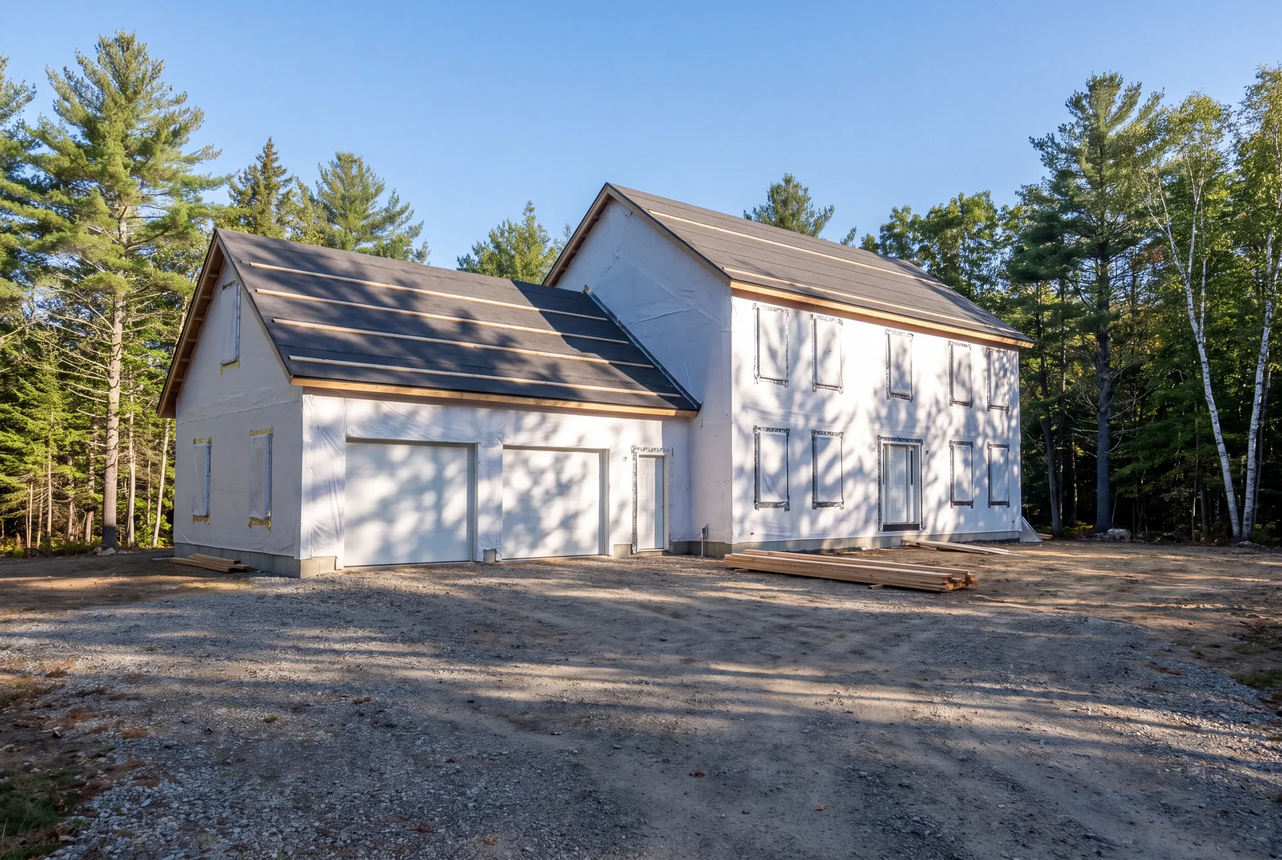 House wrap on a Minnehonk Lake home in Mt Vernon