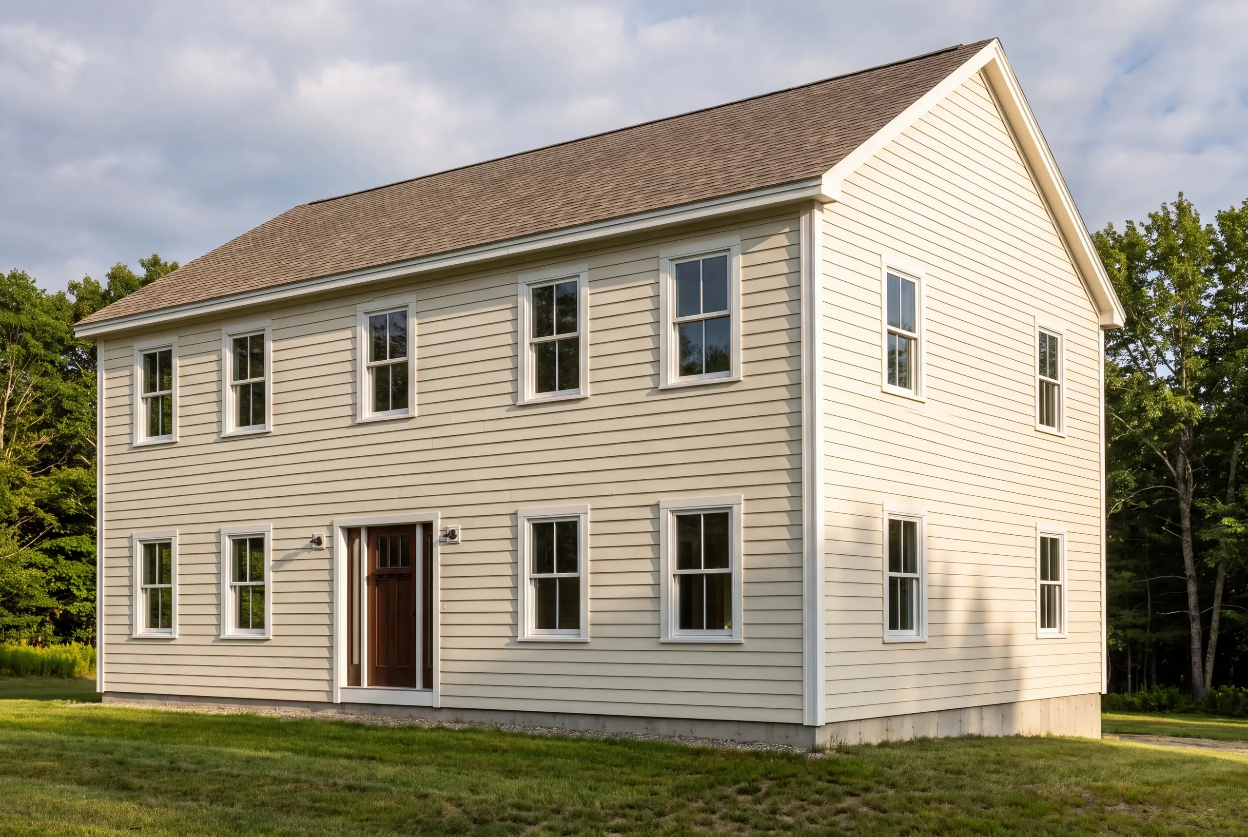 Siding contractor Vassalboro, ME staging scaffolding at a rural home