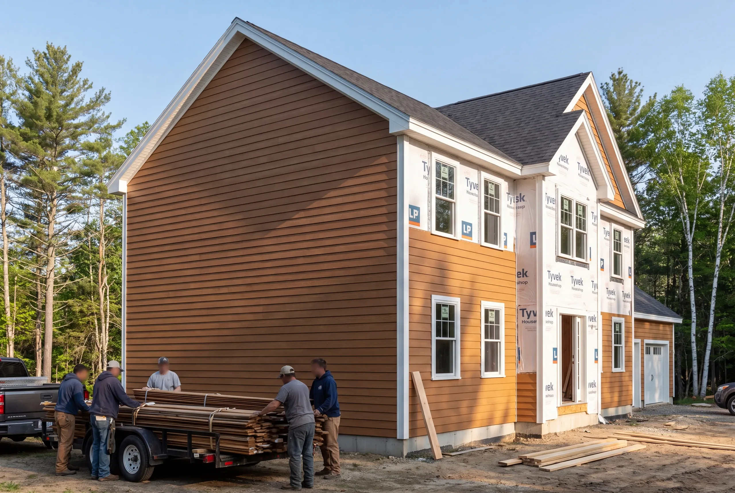 Old siding being loaded for disposal in Vassalboro
