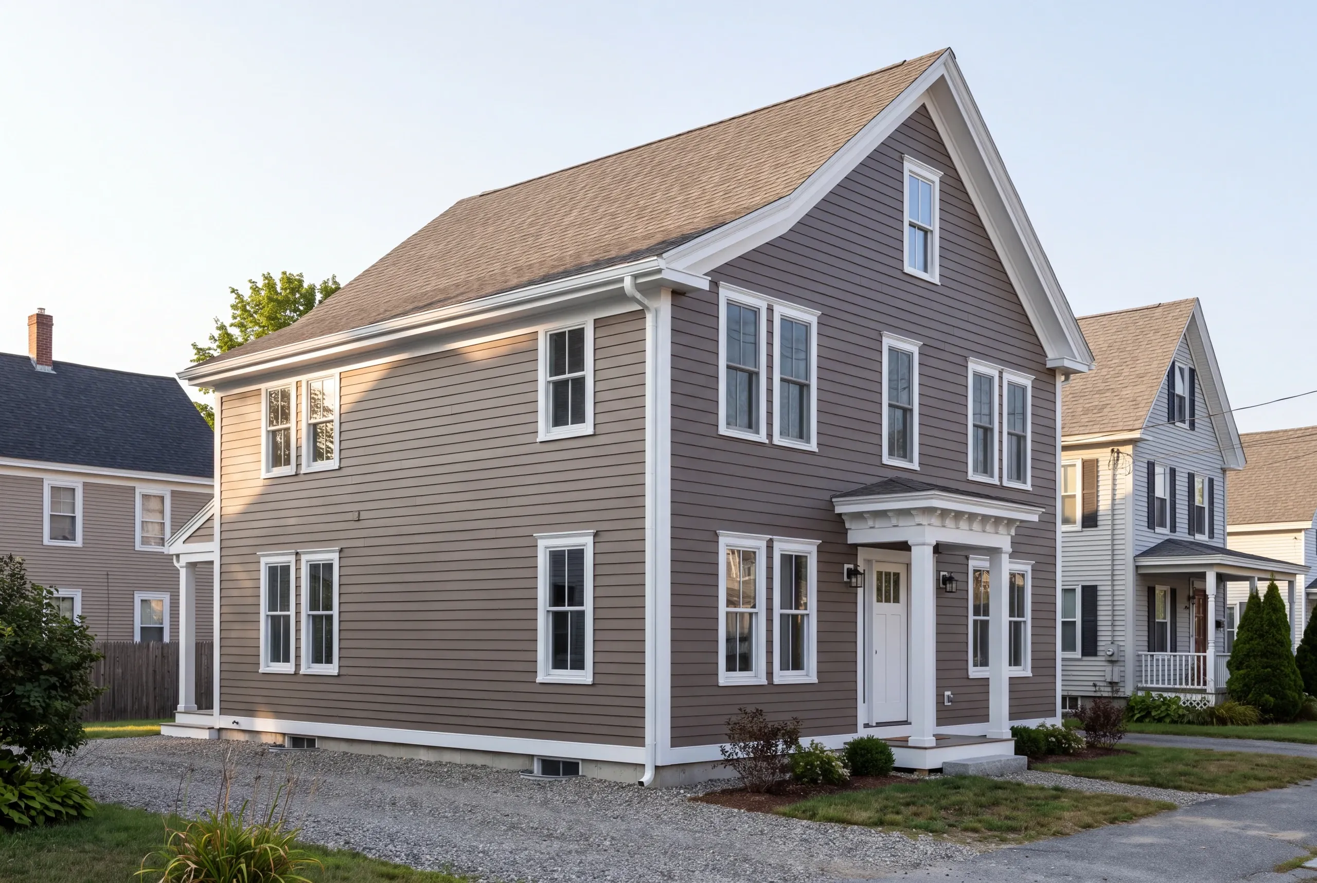 Siding contractor Waterville, ME removing vinyl from an original clapboard house
