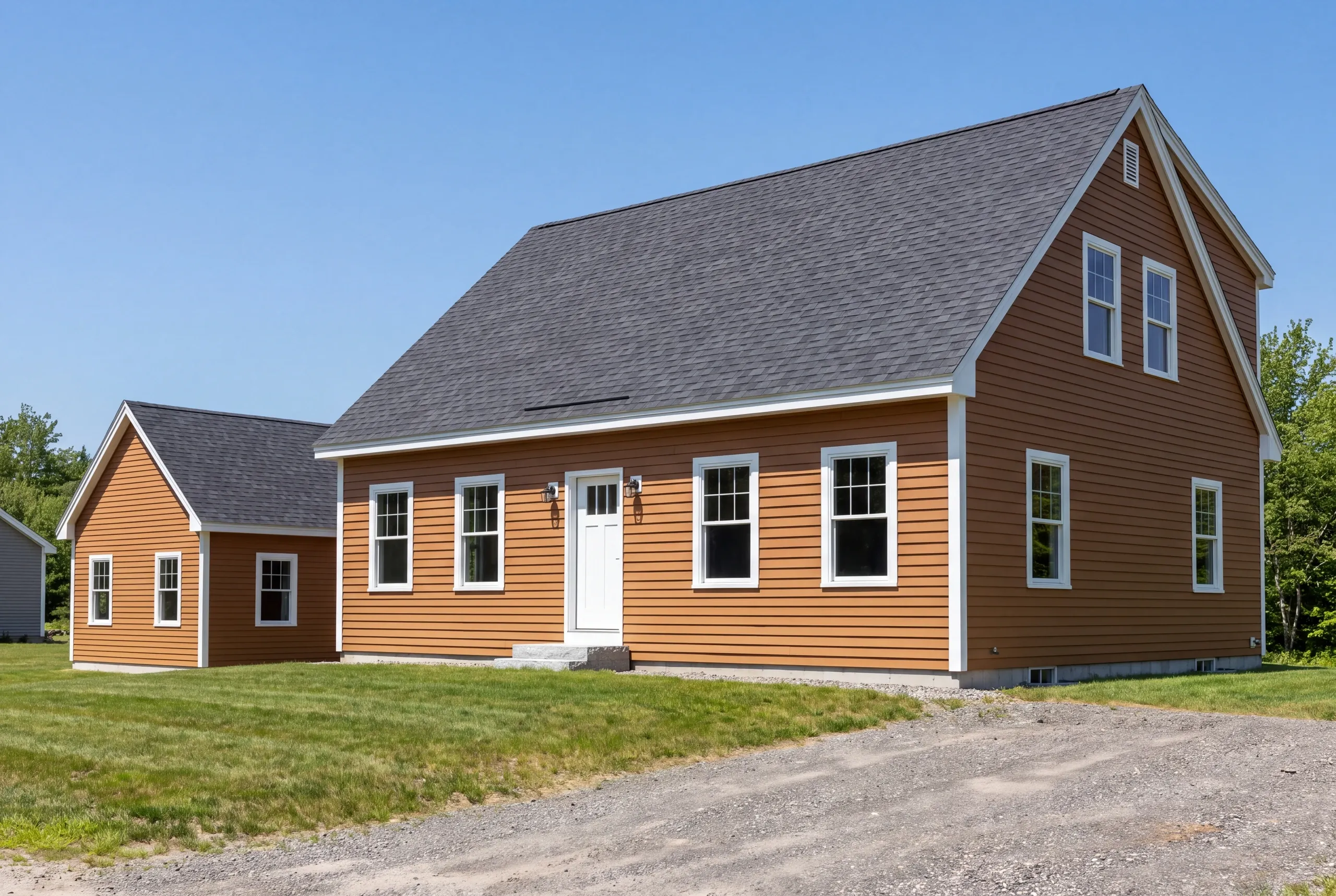 Finished house and outbuilding siding on a Windsor property