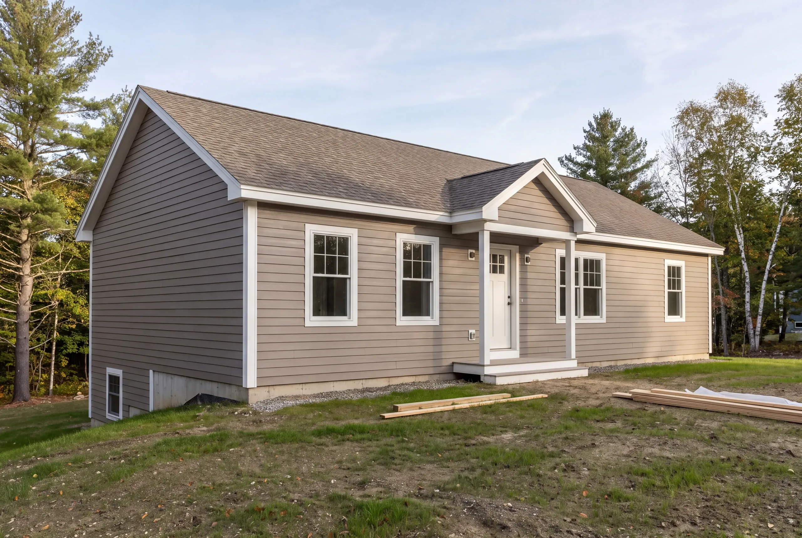Siding contractor Winslow, ME installing vinyl on a postwar ranch