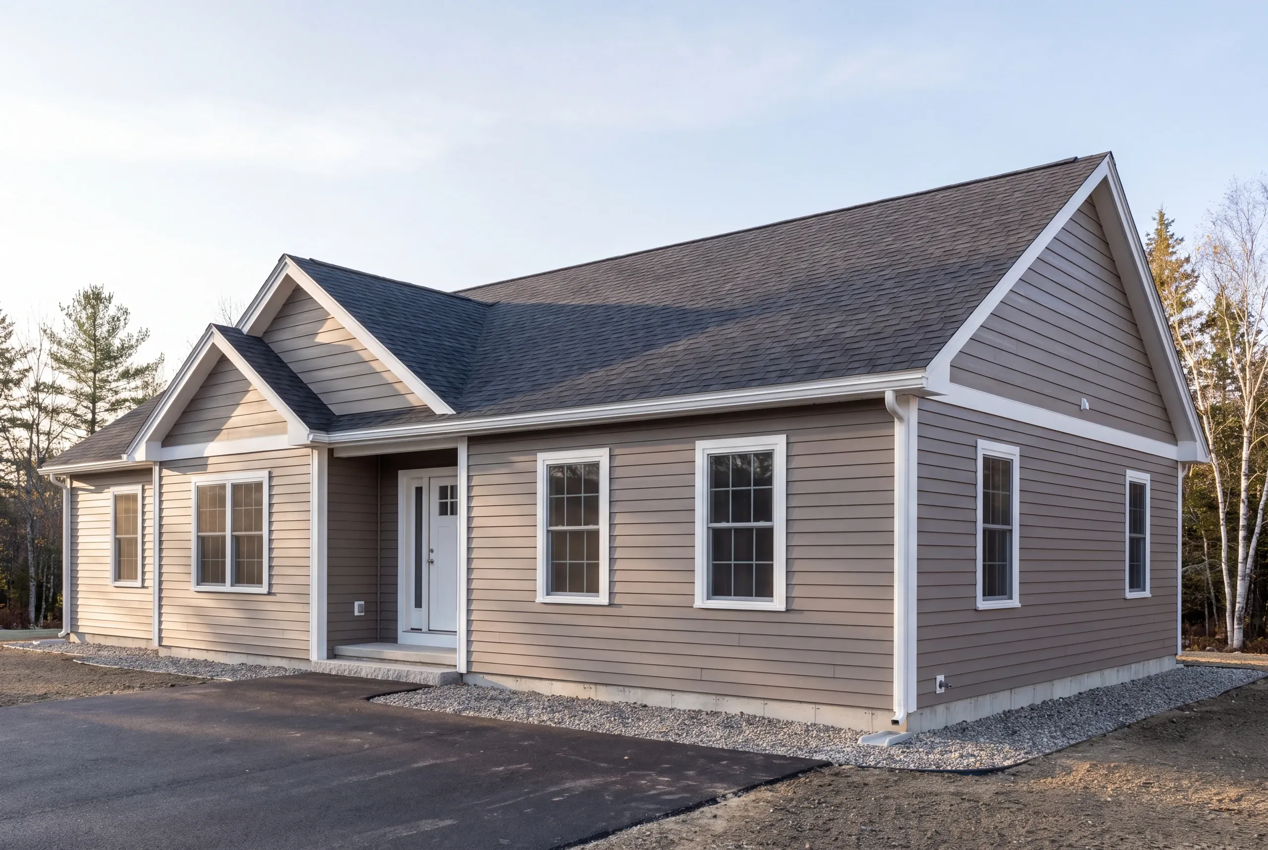 Finished siding on a Winslow home near the Sebasticook